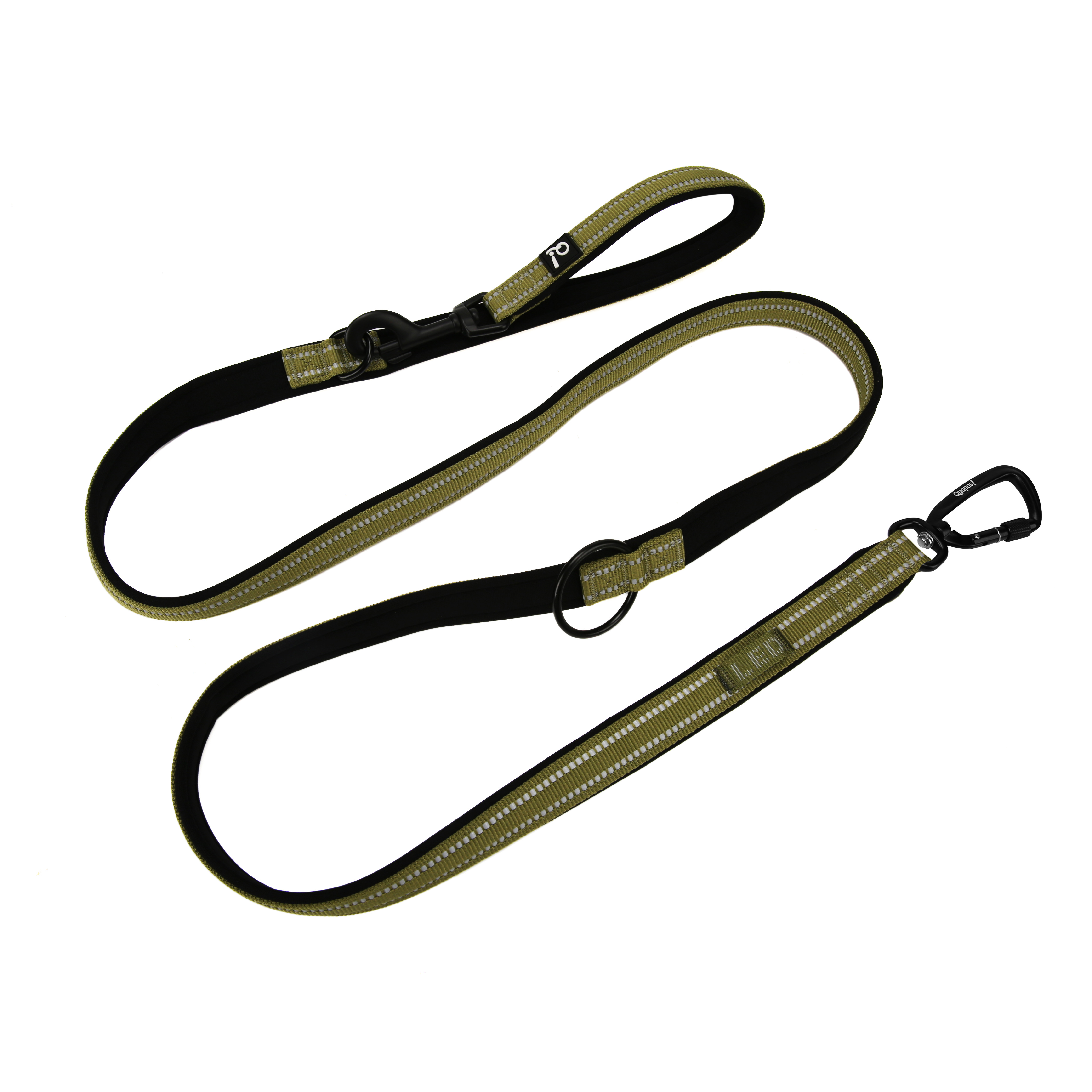 QUAPAS! Reflective adjustable leash 20mmx200cm Green