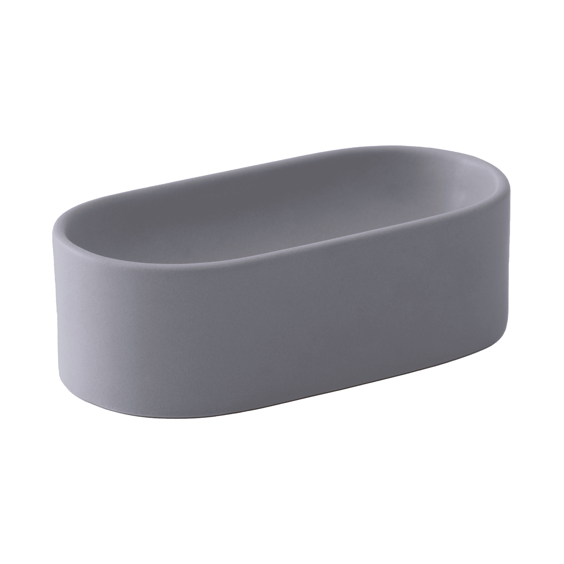 Quapas! Keramieken Eet- en Drinkbak Ovaal Lichtgrijs