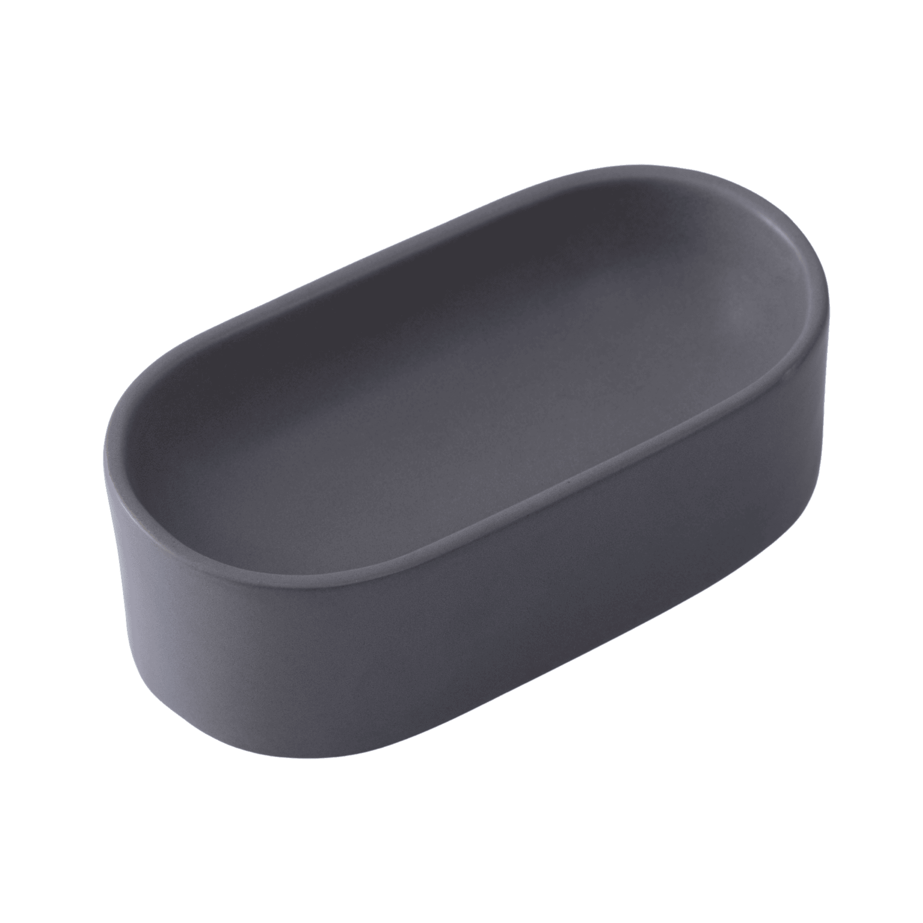 Quapas! Keramieken Eet- en Drinkbak Ovaal Donkergrijs