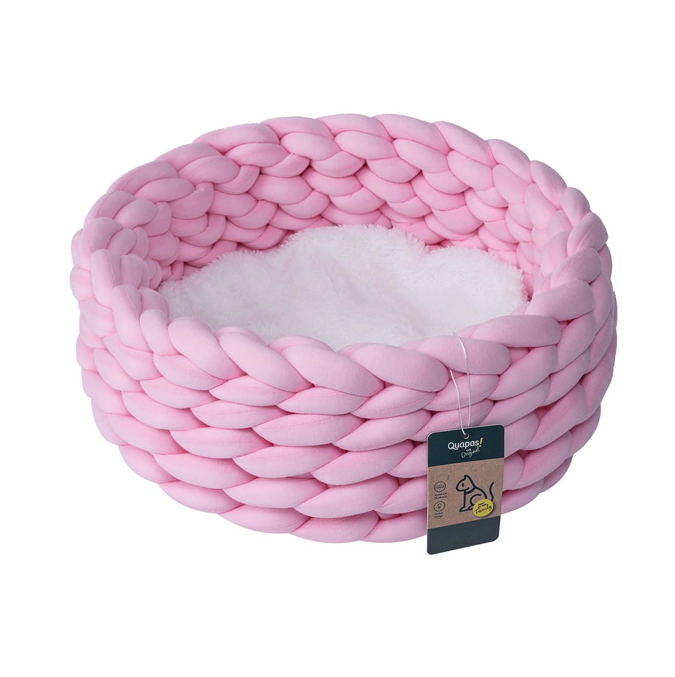 Quapas! Cat bed woven pink