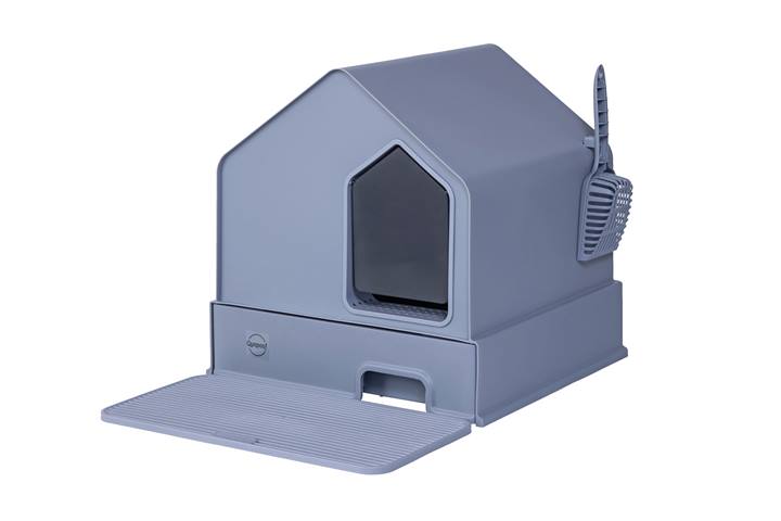Quapas! Kattenbak huis grijs