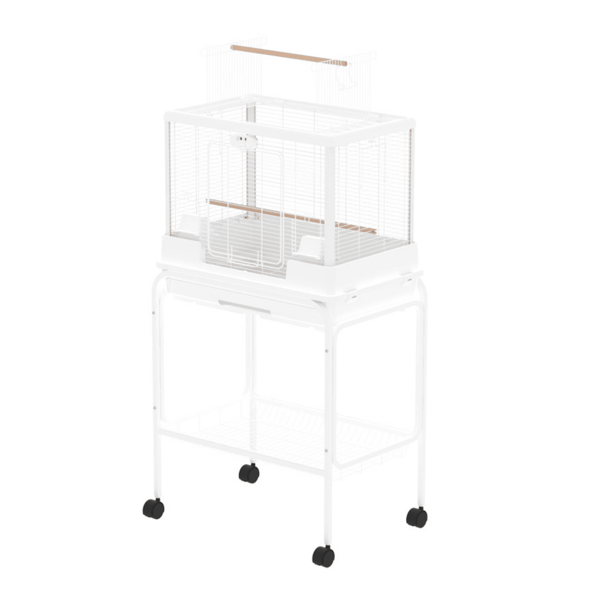Vogelkooi Ceasar M Wit met Standaard