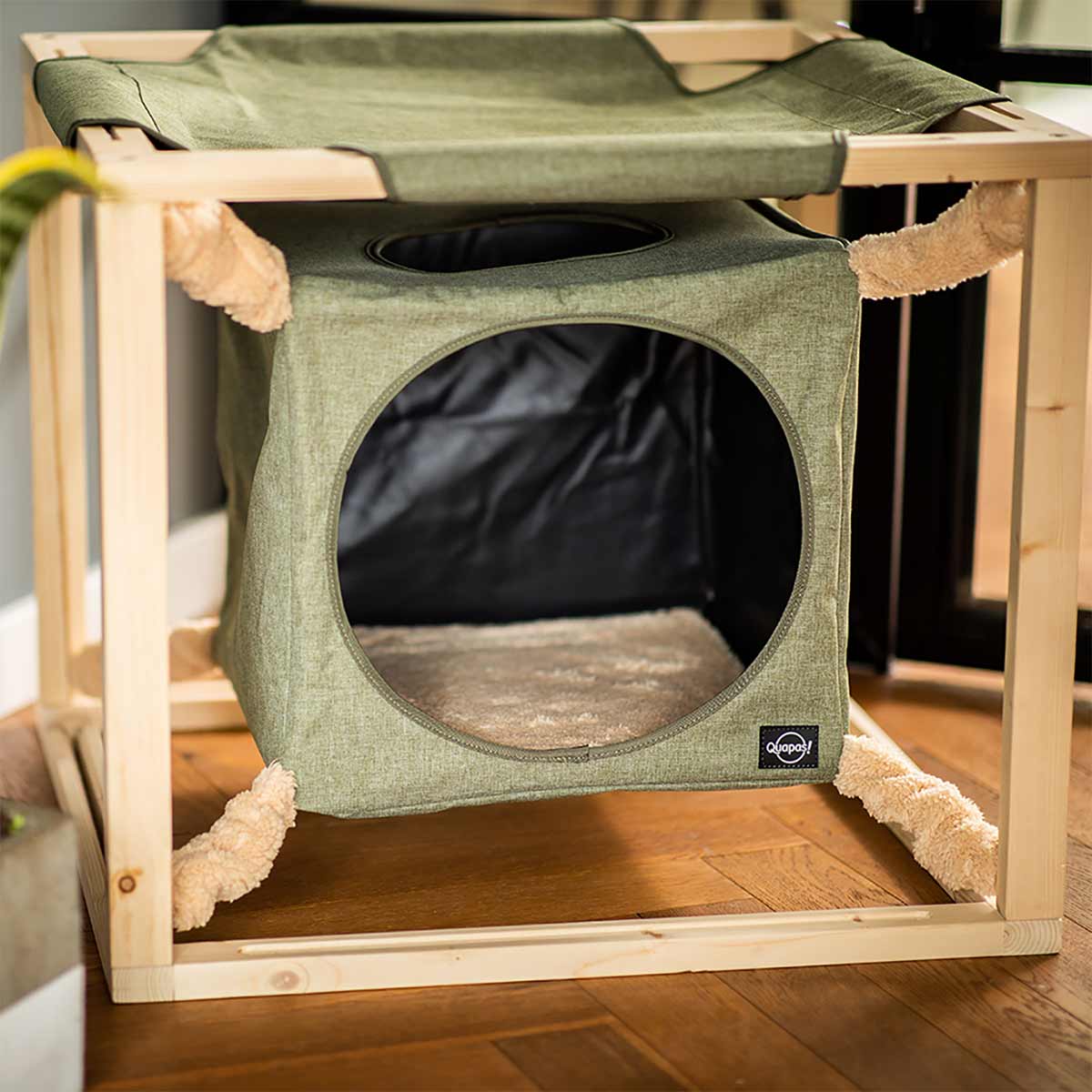 Quapas! Kattenkubus met Hangmat Groen