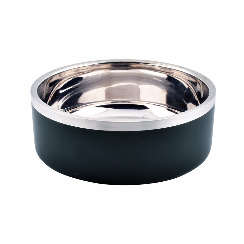 Quapas! Voerbak RVS Dubbelwandig Zwart