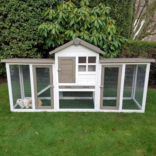 Konijnenhok Gerlos White/Brown met ren