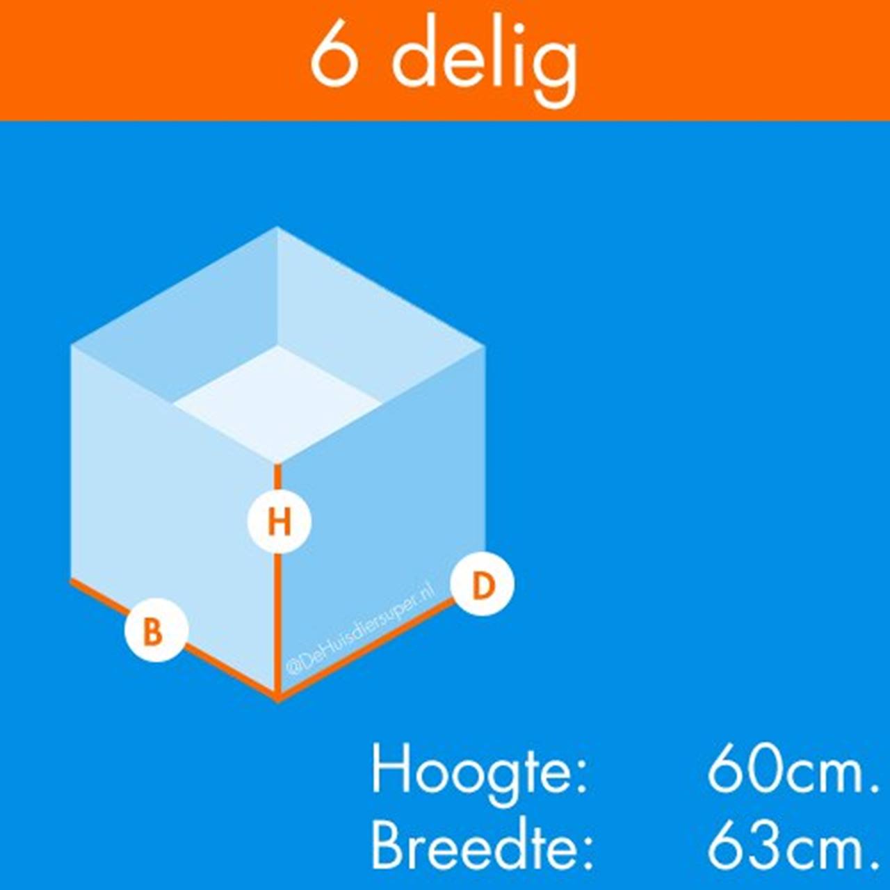 6-Delige Metalen Konijnenren 60x63cm