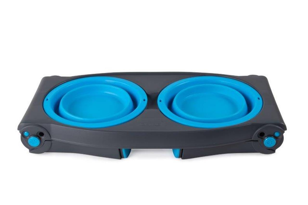 In hoogte verstelbare voerbak voor huisdieren, Pro blauw