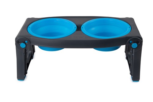 In hoogte verstelbare voerbak voor huisdieren, Pro blauw